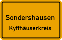 Ortsschild Sondershausen.Kyffhäuserkreis