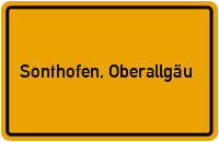 Ortsschild von Stadt Sonthofen, Oberallgäu in Bayern