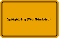 City Sign Spiegelberg (Württemberg)