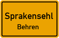 Straßenverzeichnis Sprakensehl Behren