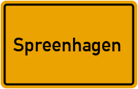 Ortsschild von Gemeinde Spreenhagen in Brandenburg
