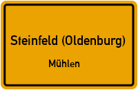 Dorfstraße in Steinfeld (Oldenburg)Mühlen
