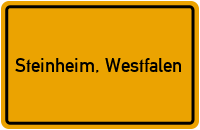 Ortsschild von Stadt Steinheim, Westfalen in Nordrhein-Westfalen