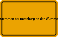 City Sign Stemmen bei Rotenburg an der Wümme