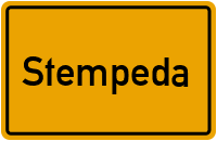 Ortsschild von Gemeinde Stempeda in Thüringen