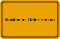 Ortsschild von Gemeinde Stockheim, Unterfranken in Bayern
