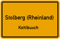 Straßen in Stolberg (Rheinland) Kohlbusch