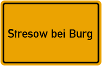 City Sign Stresow bei Burg