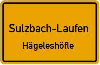 Straßenverzeichnis Sulzbach-Laufen Hägeleshöfle