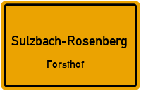 Straßenverzeichnis Sulzbach-Rosenberg Forsthof