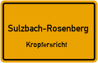 Straßenverzeichnis Sulzbach-Rosenberg Kropfersricht