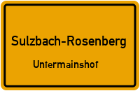 Straßenverzeichnis Sulzbach-Rosenberg Untermainshof