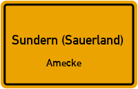 Straßenverzeichnis Sundern (Sauerland) Amecke
