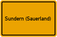 Ortsschild von Stadt Sundern (Sauerland) in Nordrhein-Westfalen