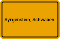 City Sign Syrgenstein, Schwaben
