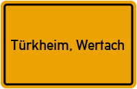 Ortsschild von Markt Türkheim, Wertach in Bayern