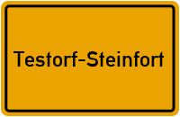 Ortsschild von Testorf-Steinfort in Mecklenburg-Vorpommern