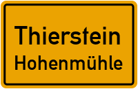 Straßenverzeichnis Thierstein Hohenmühle