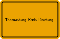 Ortsschild von Gemeinde Thomasburg, Kreis Lüneburg in Niedersachsen