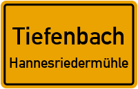 Straßenverzeichnis Tiefenbach Hannesriedermühle