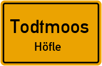 Straßenverzeichnis Todtmoos Höfle