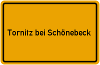 City Sign Tornitz bei Schönebeck