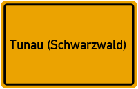 City Sign Tunau (Schwarzwald)