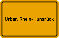Ortsschild von Gemeinde Urbar, Rhein-Hunsrück in Rheinland-Pfalz