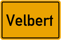 Ortsschild von Stadt Velbert in Nordrhein-Westfalen