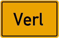 Ortsschild von Gemeinde Verl in Nordrhein-Westfalen