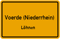 Straßenverzeichnis Voerde (Niederrhein) Löhnen