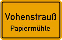 Straßenverzeichnis Vohenstrauß Papiermühle
