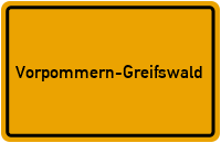 Ortsschild Vorpommern-Greifswald