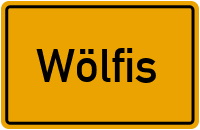 Ortsschild von Gemeinde Wölfis in Thüringen