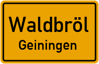 Straßen in Waldbröl Geiningen