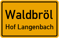 Straßen in Waldbröl Hof Langenbach