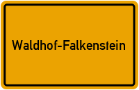 Ortsschild von Gemeinde Waldhof-Falkenstein in Rheinland-Pfalz