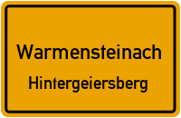 Straßen in Warmensteinach Hintergeiersberg