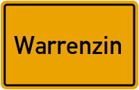 Ortsschild von Warrenzin in Mecklenburg-Vorpommern