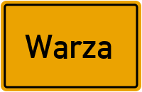 Ortsschild von Gemeinde Warza in Thüringen
