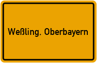 Ortsschild von Gemeinde Weßling, Oberbayern in Bayern