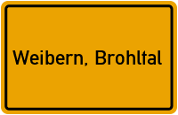 Ortsschild von Gemeinde Weibern, Brohltal in Rheinland-Pfalz