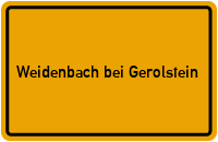 City Sign Weidenbach bei Gerolstein