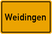 Ortsschild von Gemeinde Weidingen in Rheinland-Pfalz