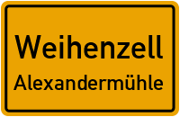 Straßen in Weihenzell Alexandermühle
