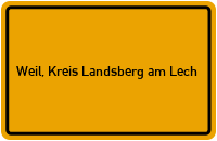 City Sign Weil, Kreis Landsberg am Lech