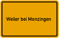 Ortsschild von Gemeinde Weiler bei Monzingen in Rheinland-Pfalz