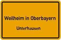 Münchener Straße in Weilheim in OberbayernUnterhausen