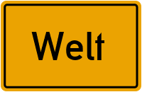 Ortsschild von Gemeinde Welt in Schleswig-Holstein