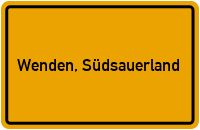 Ortsschild von Gemeinde Wenden, Südsauerland in Nordrhein-Westfalen